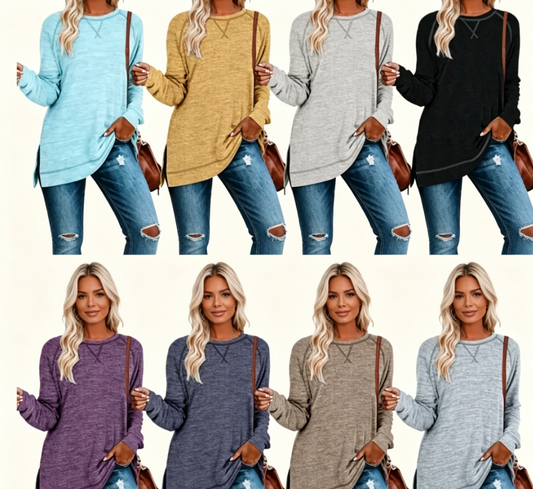 🌟Women's belted long-sleeved shirt